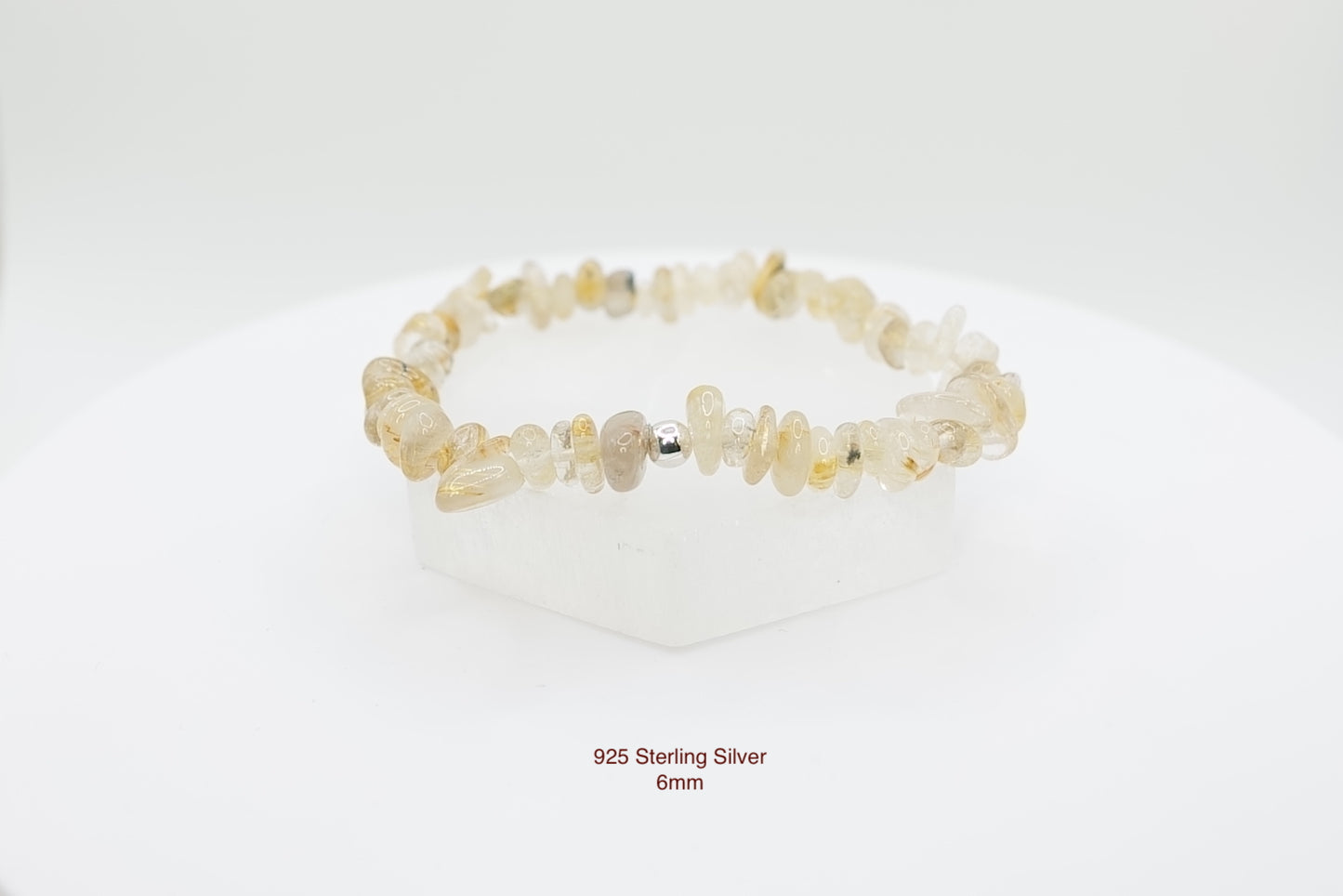 Rutilated Quartz Chip Bracelet | Illuminator Stone | Vibrational Healer | Communication | Handcrafted