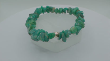 Amazonite Chip Bracelet | Stone of Hope | EMF Blocker | Manifestation | Handcrafted