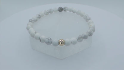 Howlite Bracelet | Guardian | Stone of Angels | Balance | Handcrafted